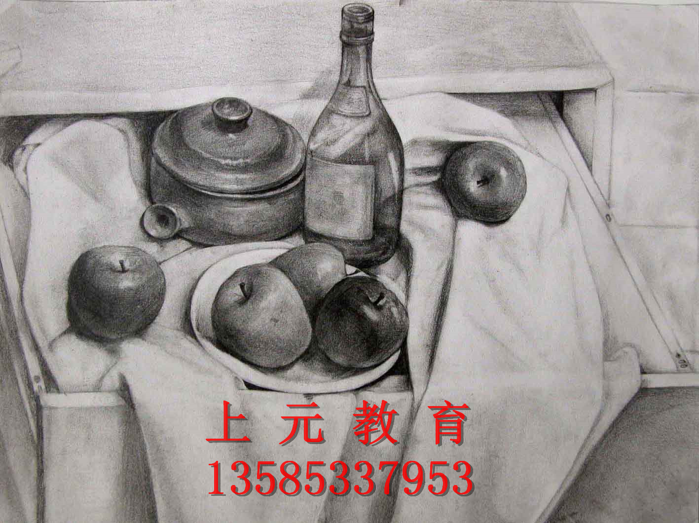线条开始练习, 画石膏像