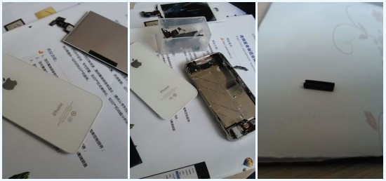 iphone4被我大卸八块，自行换屏组装之后多了个黑橡胶。