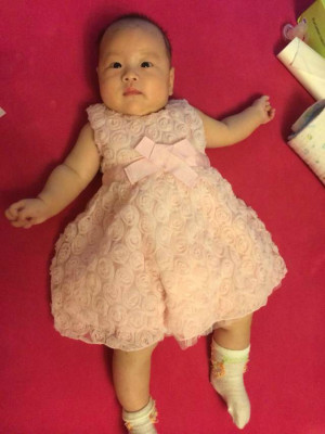 全新女宝宝百日宴粉色公主裙 女宝麻麻必入