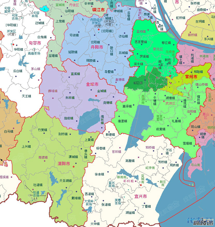 常州重新分区后最新行政地图 戚墅堰经济开发区更名为江苏常州经济