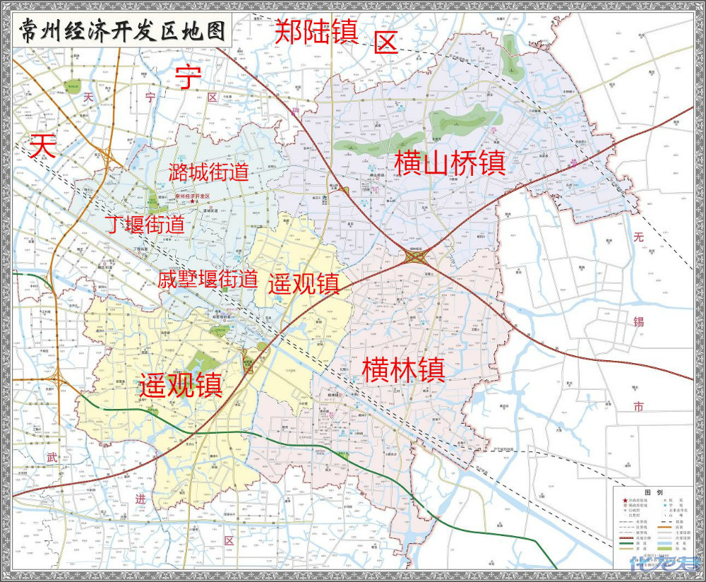 《常州经济开发区》区域图,三镇三街道.常州经济开发