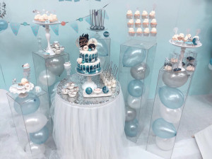 宝宝宴气球布置 男宝女宝满月百日周岁宴会策