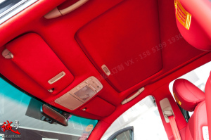 【常州粤诚汽车真皮内饰改装】丰田皇冠骚红内