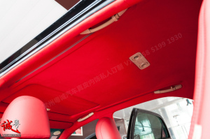 【常州粤诚汽车真皮内饰改装】丰田皇冠骚红内