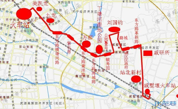 东方路革新路,戚墅堰开发区,东方路东城路,东城桥,潞城公交中心站,刘