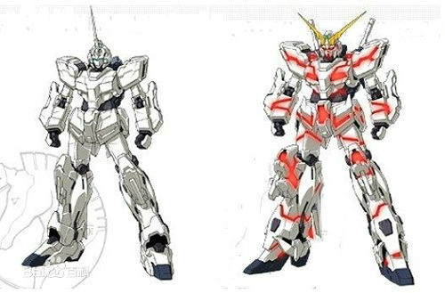 素组摆拍--独角兽毁灭模式,其标号RX-0被赋予