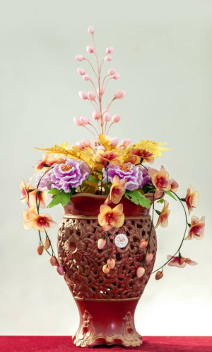一加手工坊花卉_花博会部分残疾人手工展品