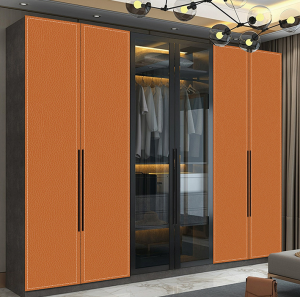 哪家有皮革的柜门定制啊想要超纤皮的那种周围走一圈车缝线那种感觉