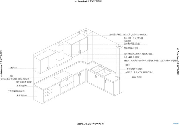 橱柜立体效果图怎么画图片