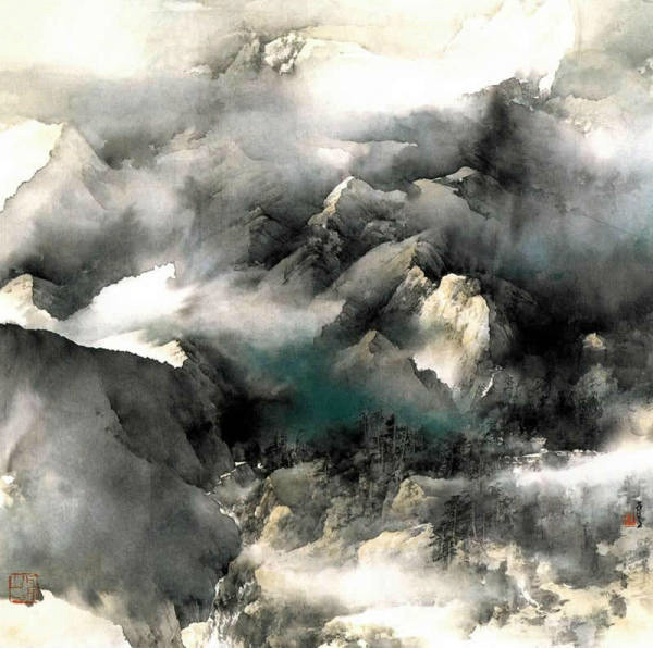 简单泼墨写意山水画,泼墨山水画,写意山水画(第3页)_大山谷图库